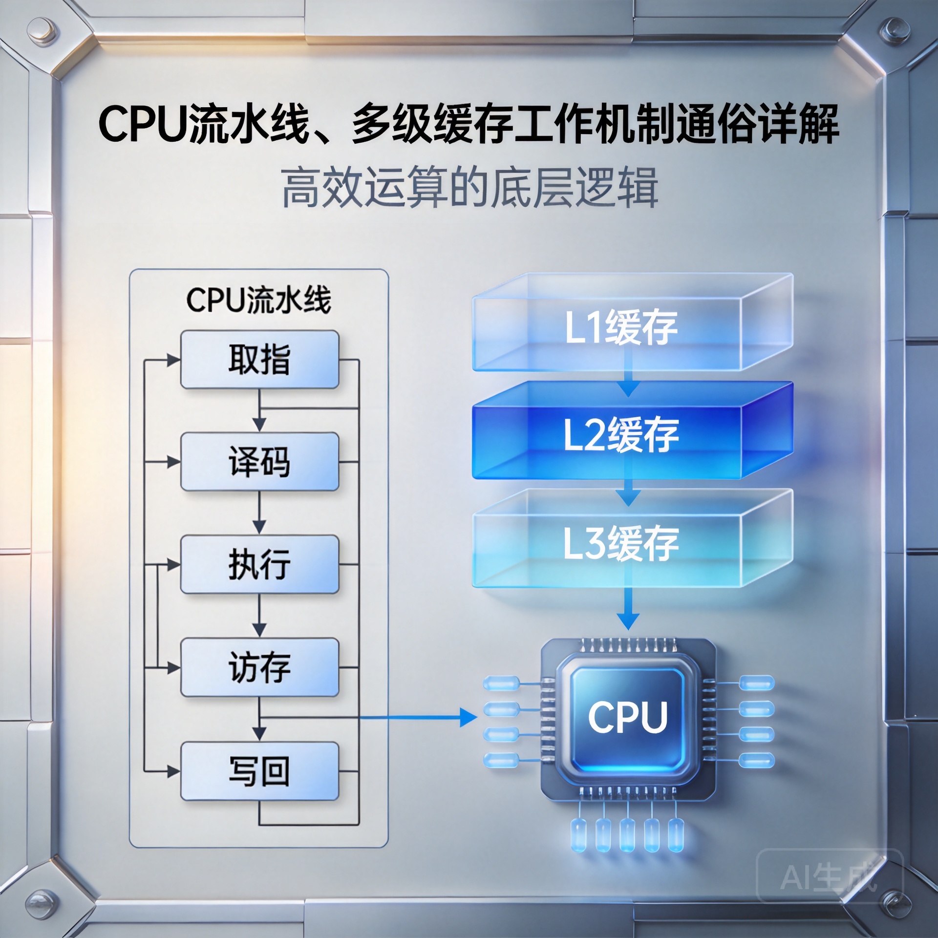 CPU 流水线、多级缓存工作机制通俗详解